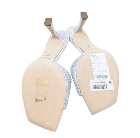 NIB Jimmy Choo Skye 70 Silver Crystal Kitten Heel Sandal Size EU 37.5 - Picture 4 of 12